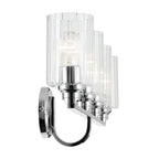 KICHLER 55227CHFLU Gioe 32.25" 4-Light Vanity Light With Clear Fluted Glass In Chrome