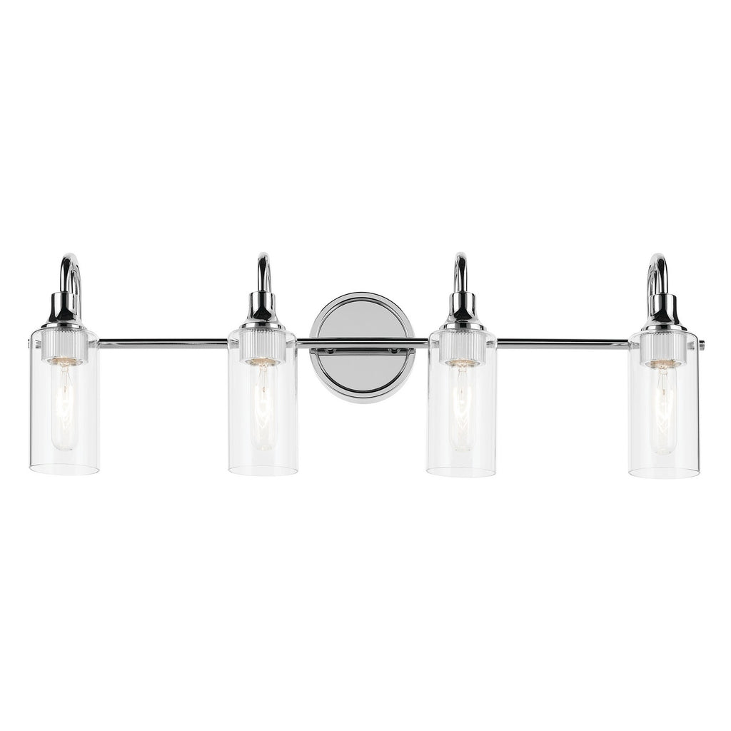 KICHLER 55212CH Kavi 31.5" 4-Light Vanity Light With Clear Glass In Chrome