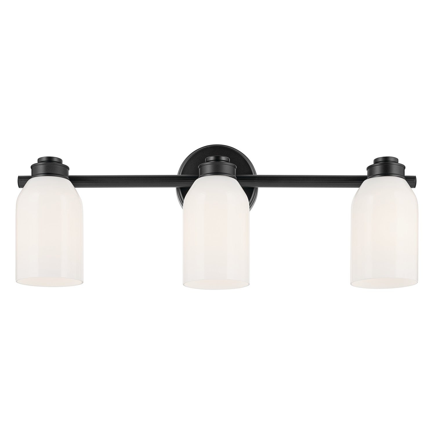 KICHLER 55202BK Shae 24.25" 3-Light Vanity Light With White Opal Glass In Black