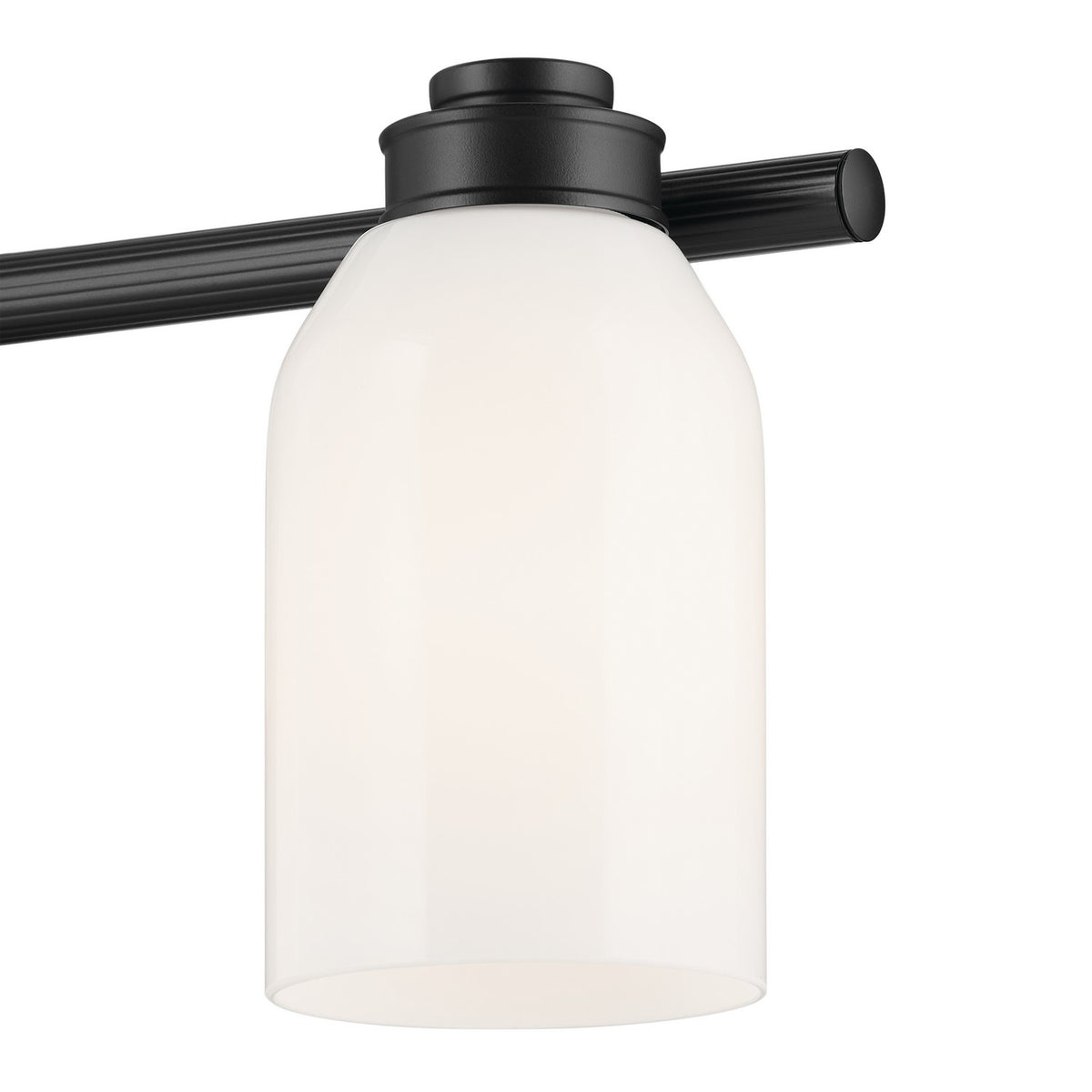 KICHLER 55202BK Shae 24.25" 3-Light Vanity Light With White Opal Glass In Black