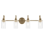 KICHLER 55212CPZ Kavi 31.5" 4-Light Vanity Light With Clear Glass In Champagne Bronze