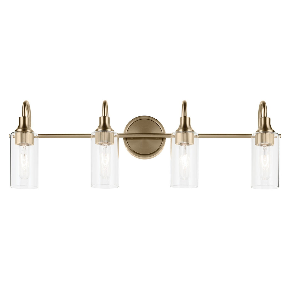 KICHLER 55212CPZ Kavi 31.5" 4-Light Vanity Light With Clear Glass In Champagne Bronze