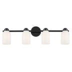 KICHLER 55203BK Shae 31" 4-Light Vanity Light With White Opal Glass In Black