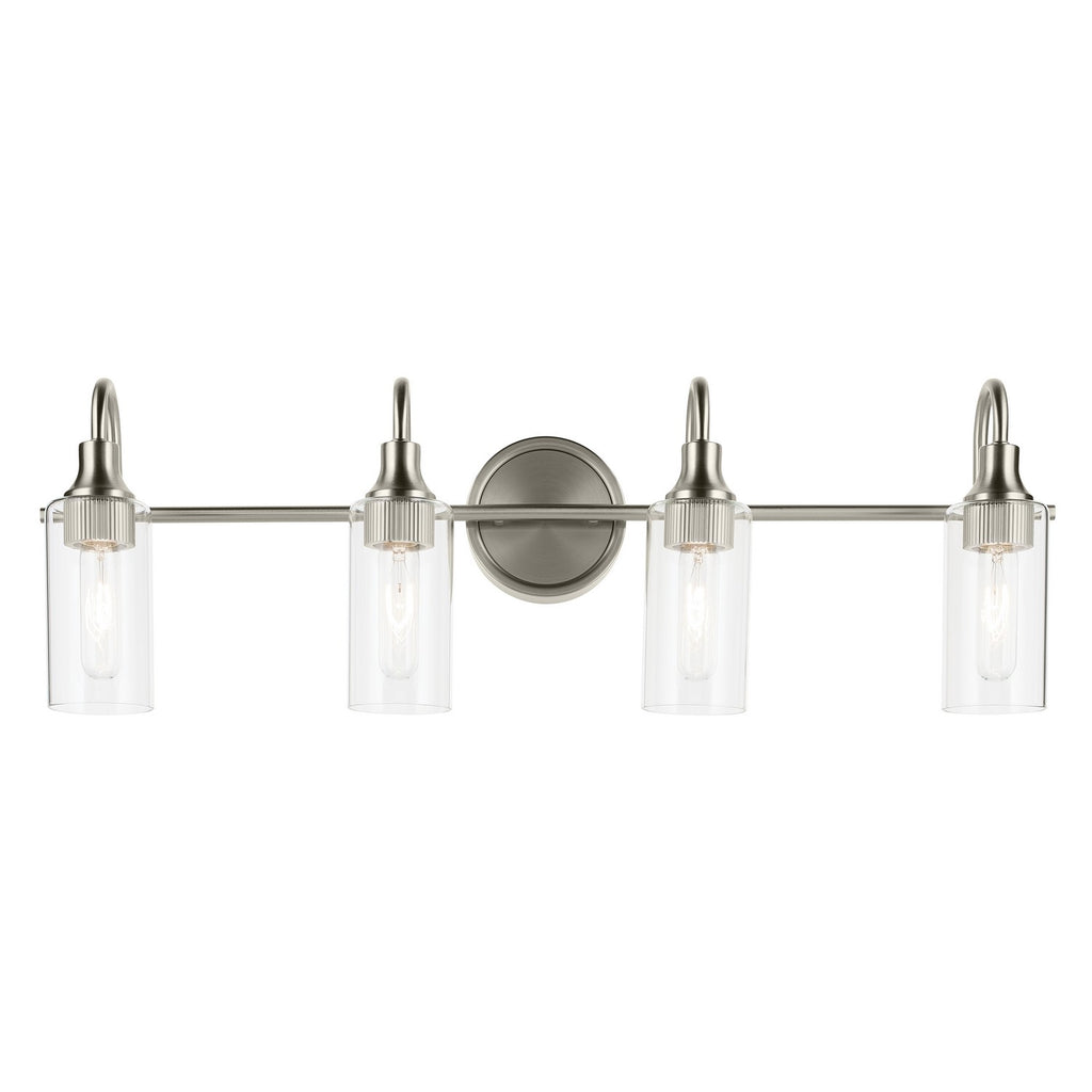 KICHLER 55212NI Kavi 31.5" 4-Light Vanity Light With Clear Glass In Brushed Nickel