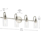 KICHLER 55212NI Kavi 31.5" 4-Light Vanity Light With Clear Glass In Brushed Nickel