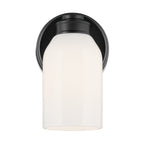 KICHLER 55200BK Shae 8.25" 1-Light Wall Sconce With White Opal Glass In Black