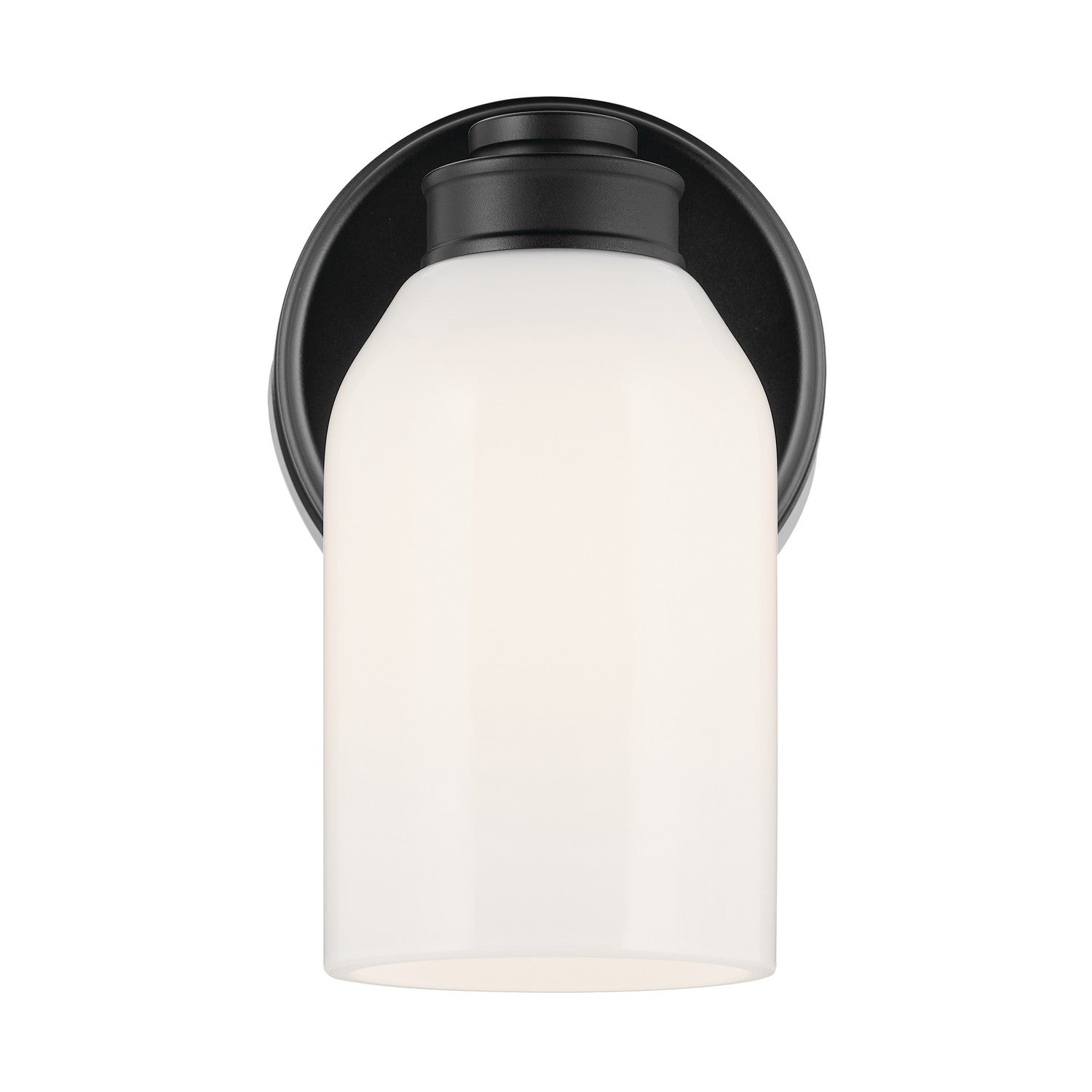 KICHLER 55200BK Shae 8.25" 1-Light Wall Sconce With White Opal Glass In Black