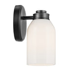 KICHLER 55200BK Shae 8.25" 1-Light Wall Sconce With White Opal Glass In Black