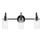 KICHLER 55211BK Kavi 23" 3-Light Vanity Light With Clear Glass In Black