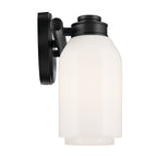 KICHLER 55201BK Shae 15" 2-Light Vanity Light With White Opal Glass In Black