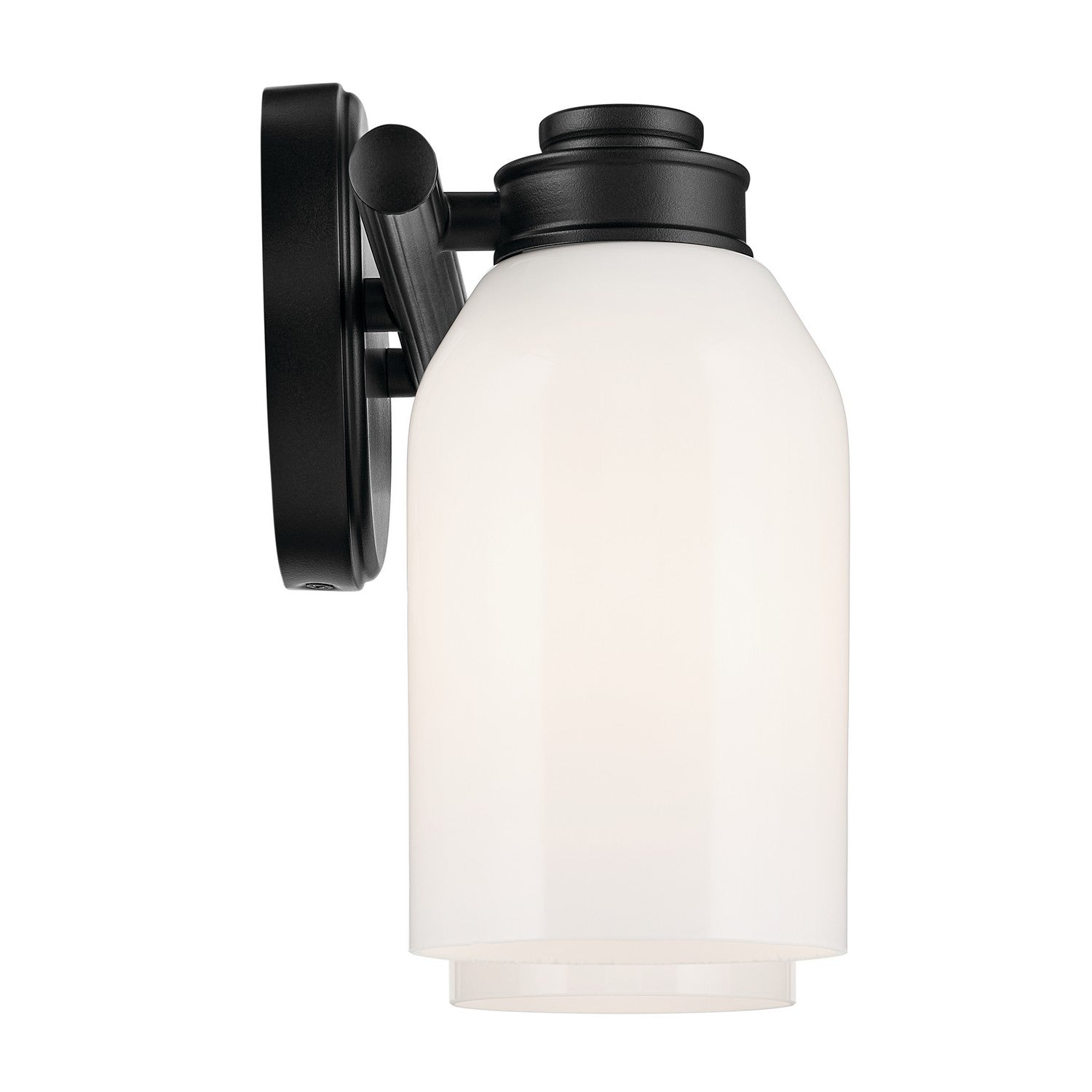 KICHLER 55201BK Shae 15" 2-Light Vanity Light With White Opal Glass In Black