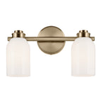 KICHLER 55201CPZ Shae 15" 2-Light Vanity Light With White Opal Glass In Champagne Bronze