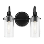 KICHLER 55210BK Kavi 12.5" 2-Light Vanity Light With Clear Glass In Black