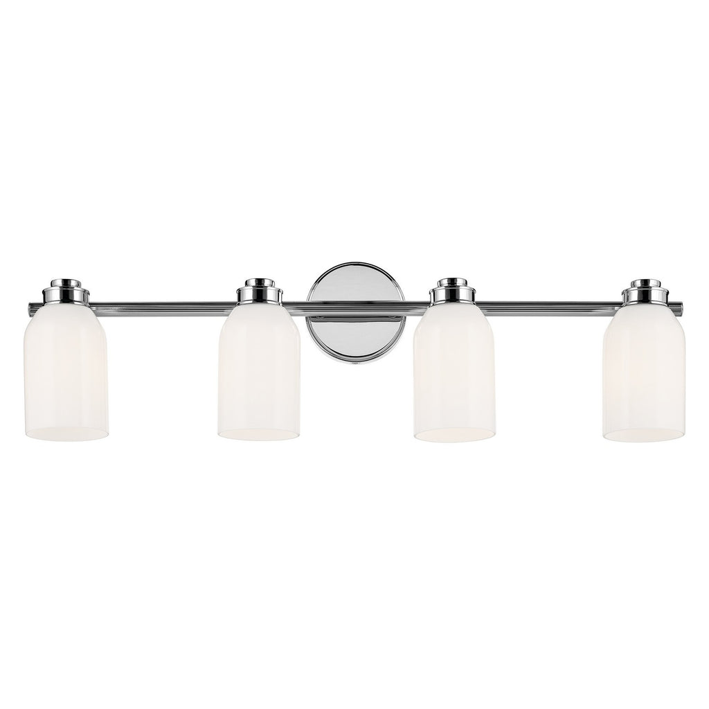 KICHLER 55203CH Shae 31" 4-Light Vanity Light With White Opal Glass In Chrome