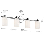 KICHLER 55203CH Shae 31" 4-Light Vanity Light With White Opal Glass In Chrome