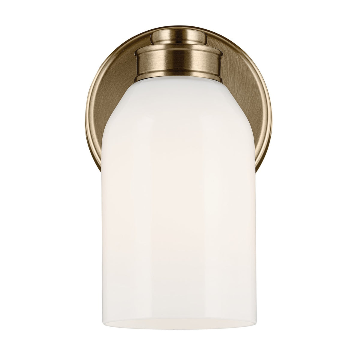 KICHLER 55200CPZ Shae 8.25" 1-Light Wall Sconce With White Opal Glass In Champagne Bronze