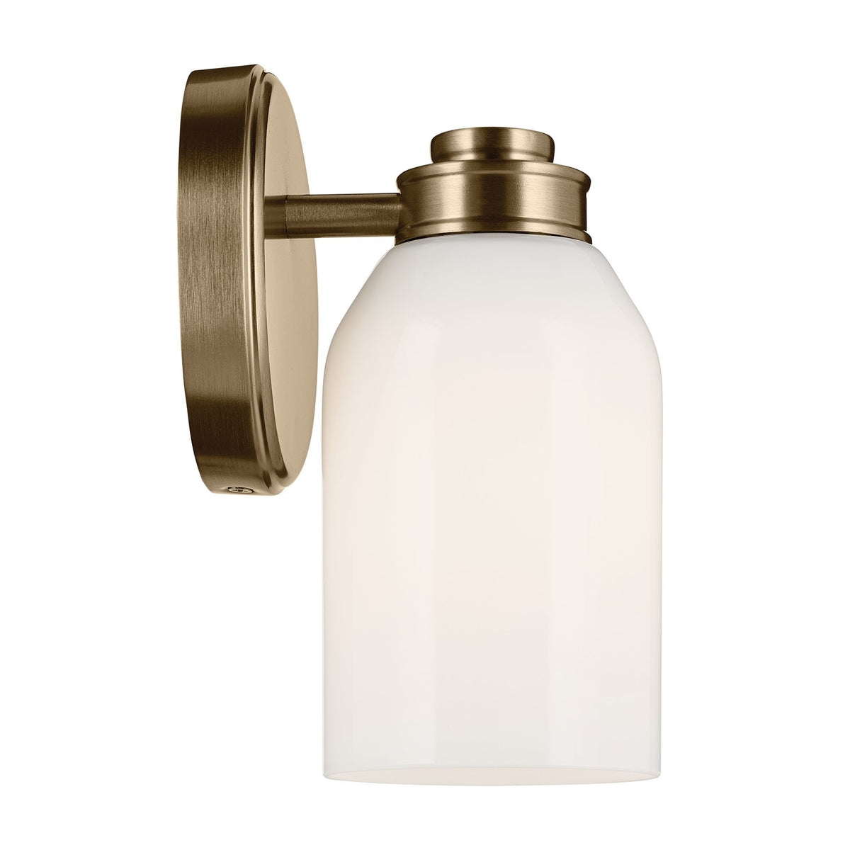 KICHLER 55200CPZ Shae 8.25" 1-Light Wall Sconce With White Opal Glass In Champagne Bronze