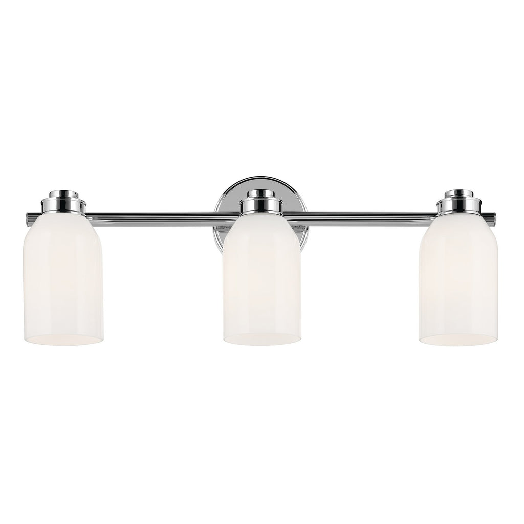 KICHLER 55202CH Shae 24.25" 3-Light Vanity Light With White Opal Glass In Chrome