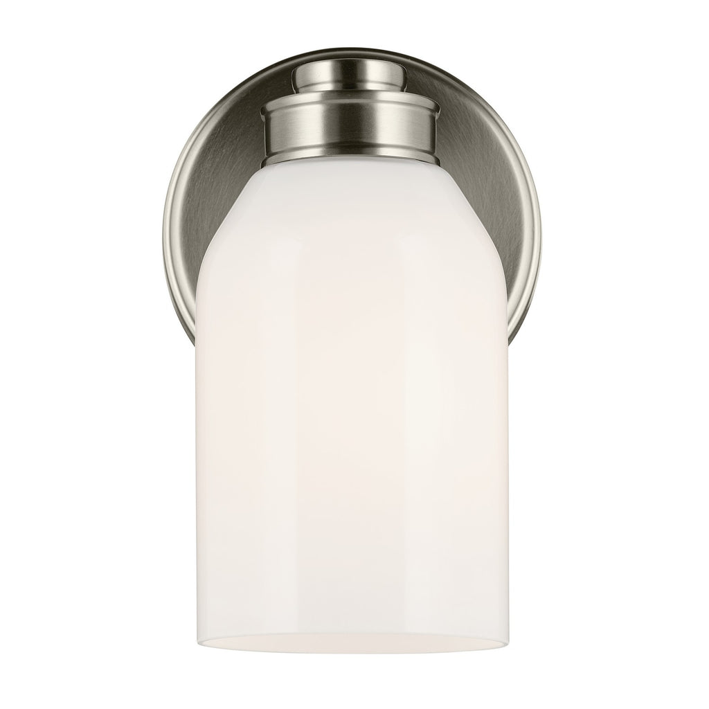 KICHLER 55200NI Shae 8.25" 1-Light Wall Sconce With White Opal Glass In Brushed Nickel