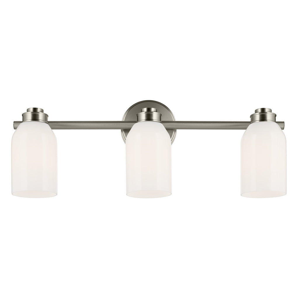 KICHLER 55202NI Shae 24.25" 3-Light Vanity Light With White Opal Glass In Brushed Nickel