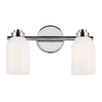 KICHLER 55201CH Shae 15" 2-Light Vanity Light With White Opal Glass In Chrome