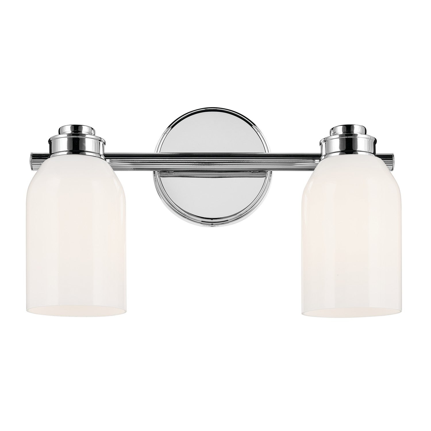 KICHLER 55201CH Shae 15" 2-Light Vanity Light With White Opal Glass In Chrome