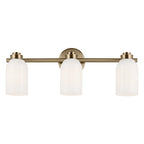 KICHLER 55202CPZ Shae 24.25" 3-Light Vanity Light With White Opal Glass In Champagne Bronze