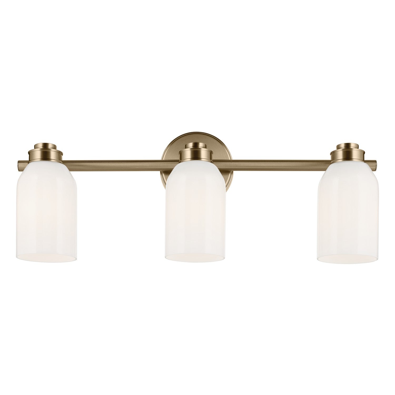 KICHLER 55202CPZ Shae 24.25" 3-Light Vanity Light With White Opal Glass In Champagne Bronze