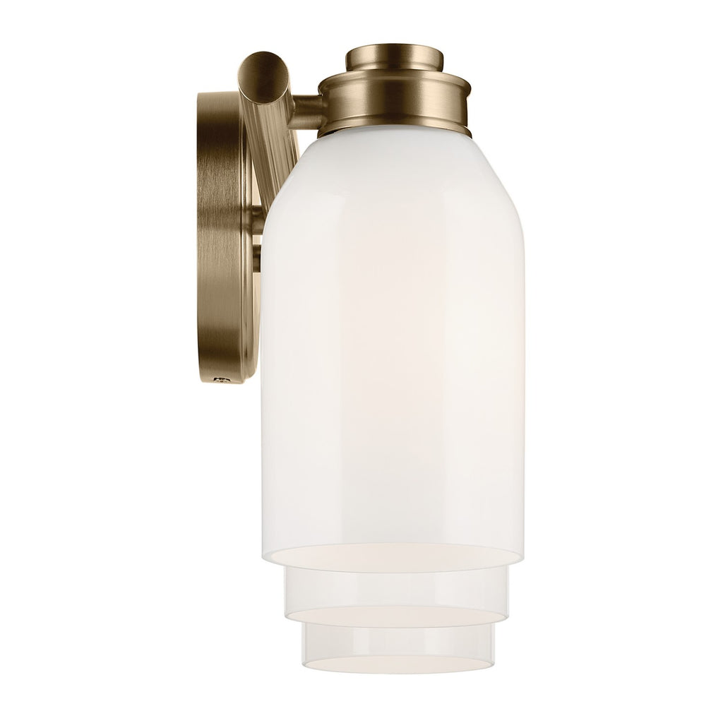 KICHLER 55202CPZ Shae 24.25" 3-Light Vanity Light With White Opal Glass In Champagne Bronze