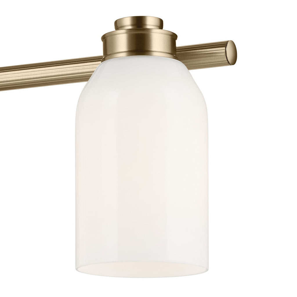 KICHLER 55202CPZ Shae 24.25" 3-Light Vanity Light With White Opal Glass In Champagne Bronze