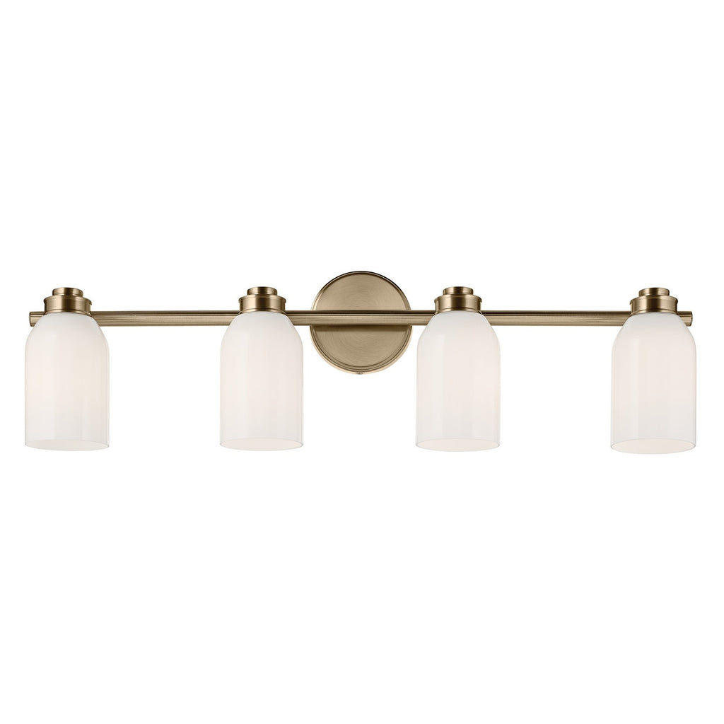 KICHLER 55203CPZ Shae 31" 4-Light Vanity Light With White Opal Glass In Champagne Bronze