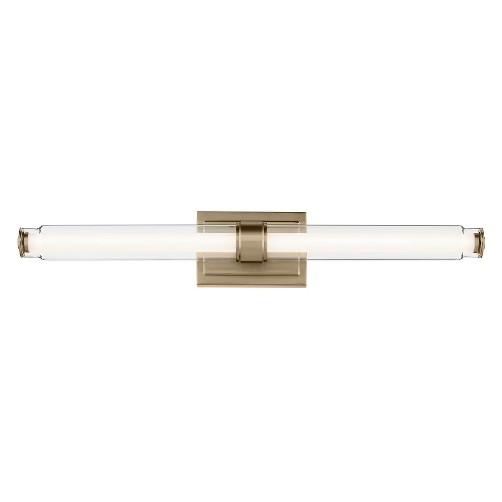 KICHLER 55239CPZLED Laurene 31" Linear Bath Bar Large Led With Clear Glass In Champagne Bronze