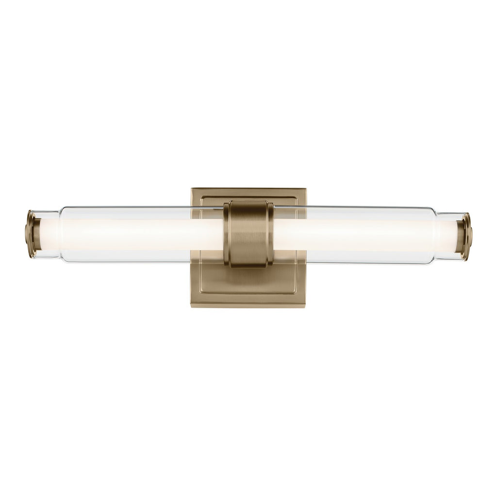 KICHLER 55237CPZLED Laurene 18.5" Linear Bath Bar Small Led With Clear Glass In Champagne Bronze