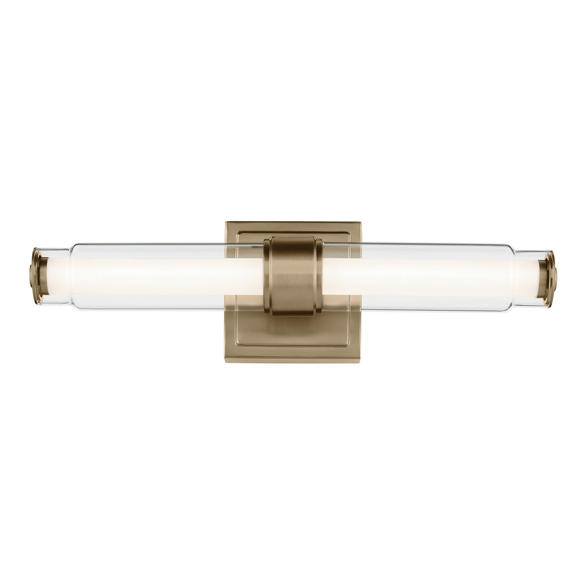 KICHLER 55237CPZLED Laurene 18.5" Linear Bath Bar Small Led With Clear Glass In Champagne Bronze