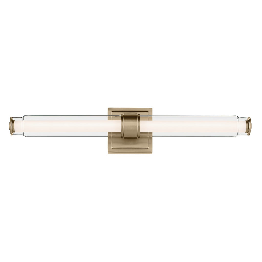 KICHLER 55238CPZLED Laurene 26.5" Linear Bath Bar Medium Led With Clear Glass In Champagne Bronze