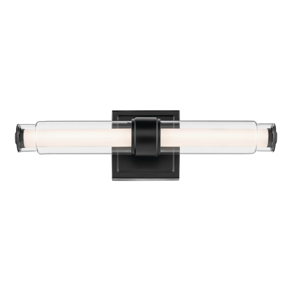 KICHLER 55237BKLED Laurene 18.5" Linear Bath Bar Small Led With Clear Glass In Black