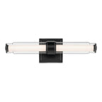KICHLER 55237BKLED Laurene 18.5" Linear Bath Bar Small Led With Clear Glass In Black