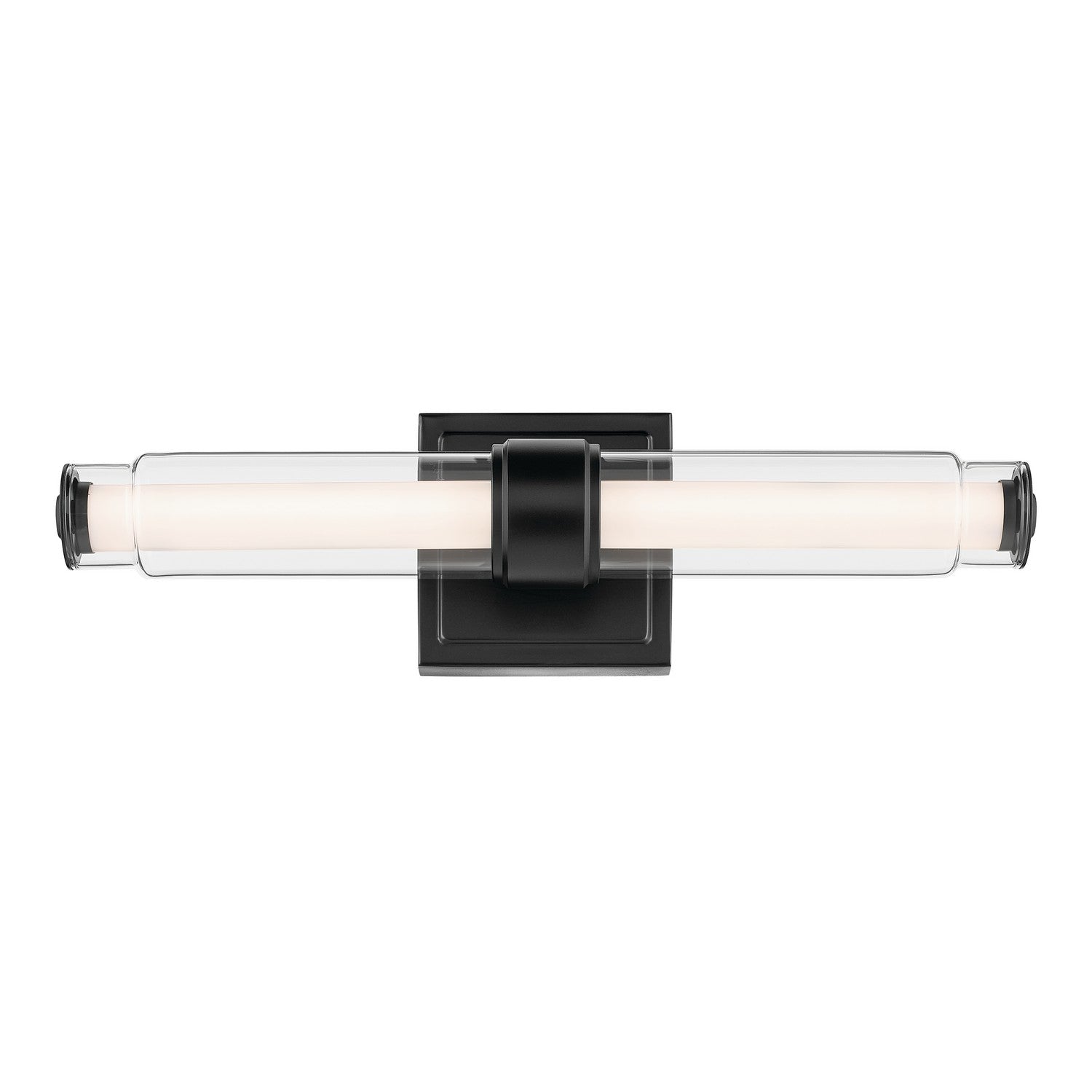 KICHLER 55237BKLED Laurene 18.5" Linear Bath Bar Small Led With Clear Glass In Black