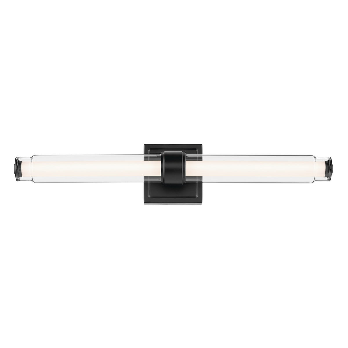 KICHLER 55238BKLED Laurene 26.5" Linear Bath Bar Medium Led With Clear Glass In Black