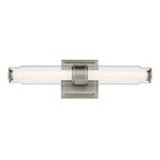 KICHLER 55237NILED Laurene 18.5" Linear Bath Bar Small Led With Clear Glass In Brushed Nickel