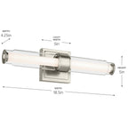 KICHLER 55237NILED Laurene 18.5" Linear Bath Bar Small Led With Clear Glass In Brushed Nickel