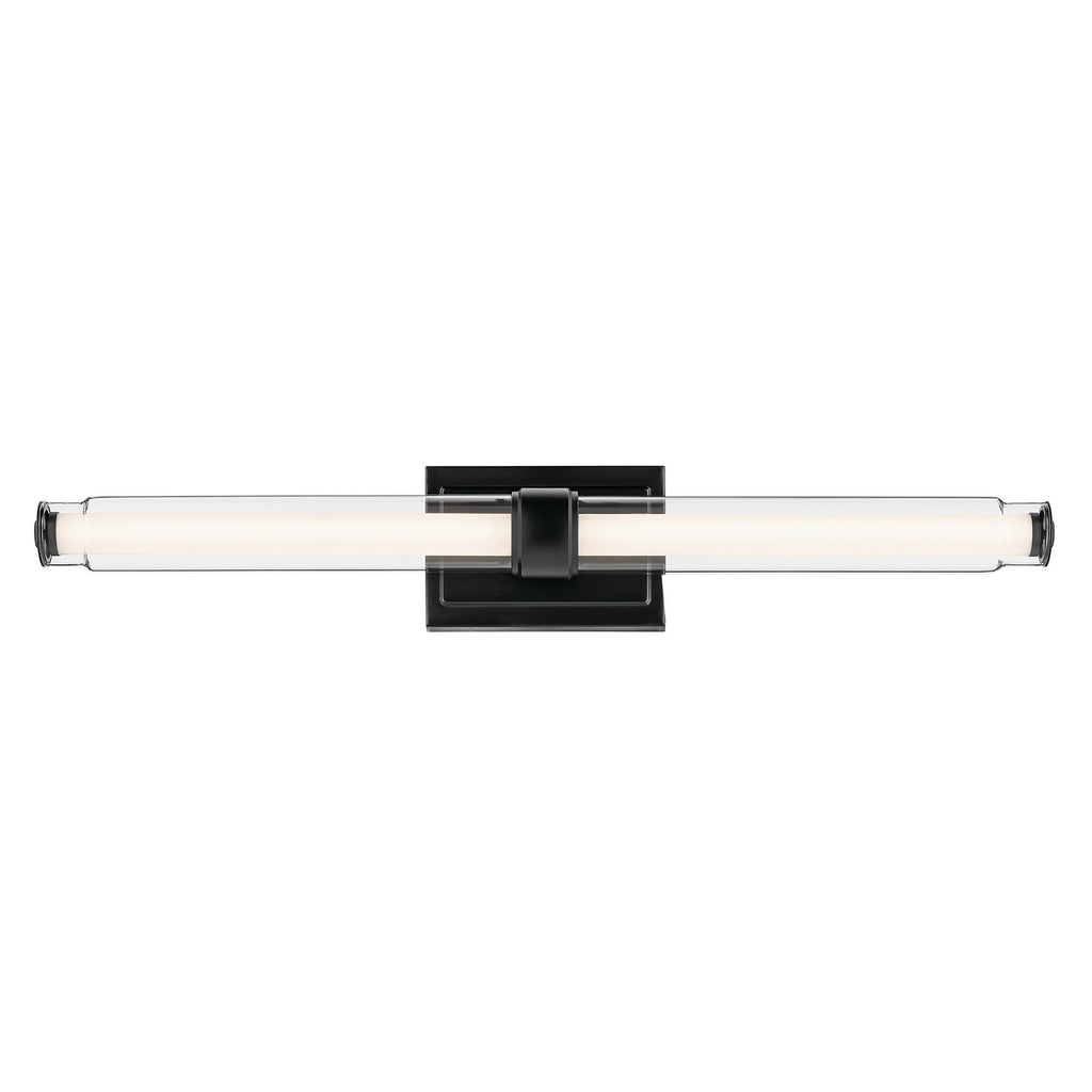 KICHLER 55239BKLED Laurene 31" Linear Bath Bar Large Led With Clear Glass In Black