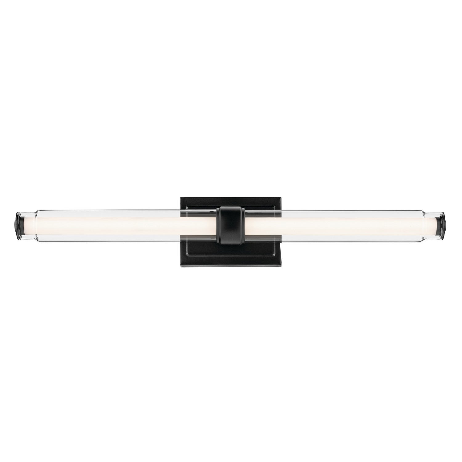 KICHLER 55239BKLED Laurene 31" Linear Bath Bar Large Led With Clear Glass In Black