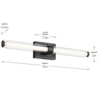 KICHLER 55239BKLED Laurene 31" Linear Bath Bar Large Led With Clear Glass In Black