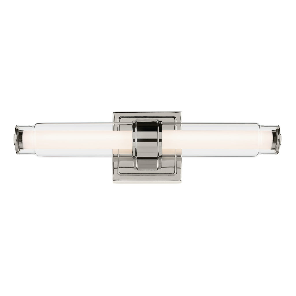 KICHLER 55237PNLED Laurene 18.5" Linear Bath Bar Small Led With Clear Glass In Chrome
