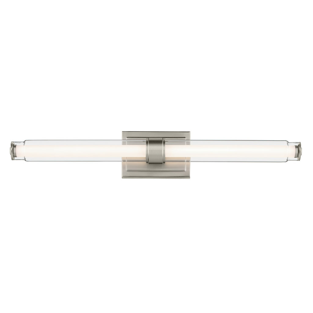 KICHLER 55239NILED Laurene 31" Linear Bath Bar Large Led With Clear Glass In Brushed Nickel