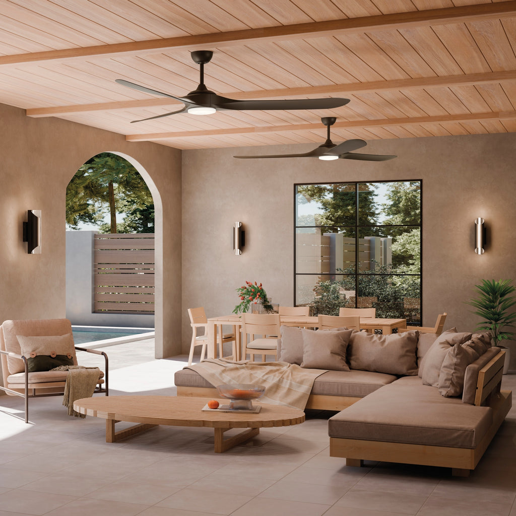 KICHLER 310680SNB 80 Inch Mylo Weather+ Ceiling Fan With Satin Etch Cased Opal Glass In Satin Natural Bronze
