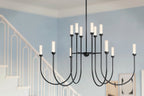 KICHLER 52758BKLED Moraine 50 Inch Led 12 Light 2-Tier Chandelier In Black