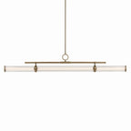 KICHLER 52754CPZLED Riven 60.25 Inch Led 1 Light Linear Chandelier With Clear Fluted Glass In Champagne Bronze