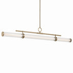 KICHLER 52754CPZLED Riven 60.25 Inch Led 1 Light Linear Chandelier With Clear Fluted Glass In Champagne Bronze